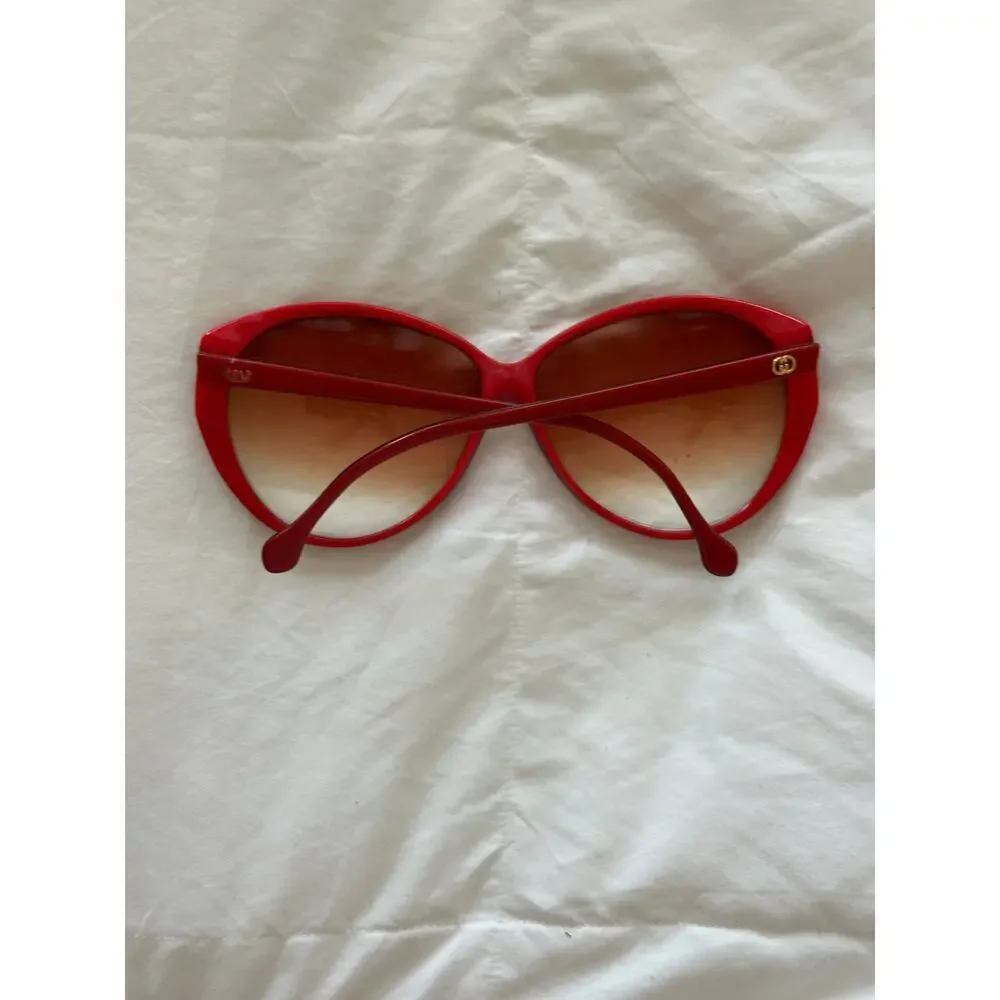 Gucci Women's Red Plastic Oversized Tinted Sunglasses